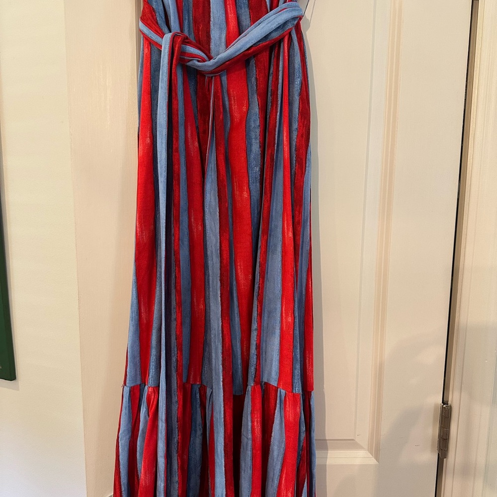 Pomander Place Red and Blue Striped Skirt